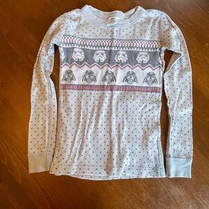 Hanna Anderson Star Wars Kids Long Sleeve Shirt PJs - White and Gray 100% cotton
